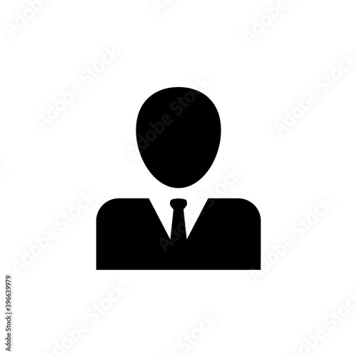 User icon. Person black symbol. Human avatar silhouette. Admin profile picture illustration. Vector isolated on white.