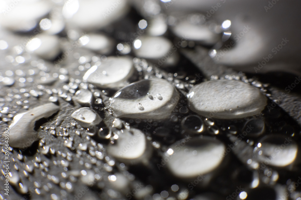 Water drops on a floor, macro Water drops on a floor, macro