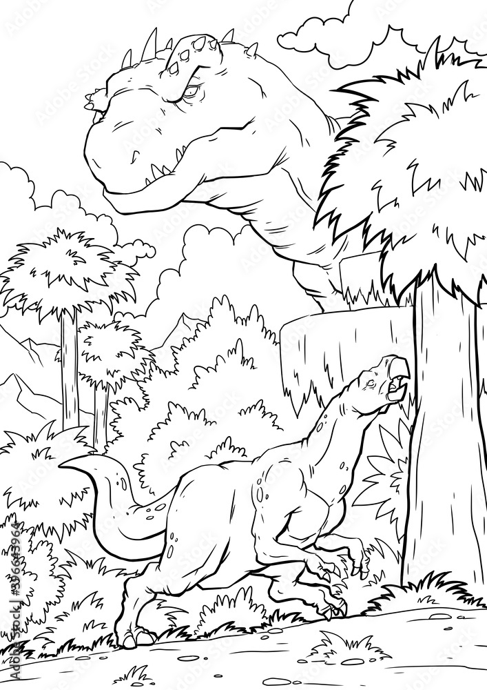 Cartoon dinosaur. drawing illustration for kids and children. Cartoon dinosaur. drawing illustration for kids and children.