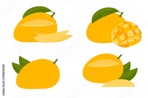 mango. vector flat illustration. collection.