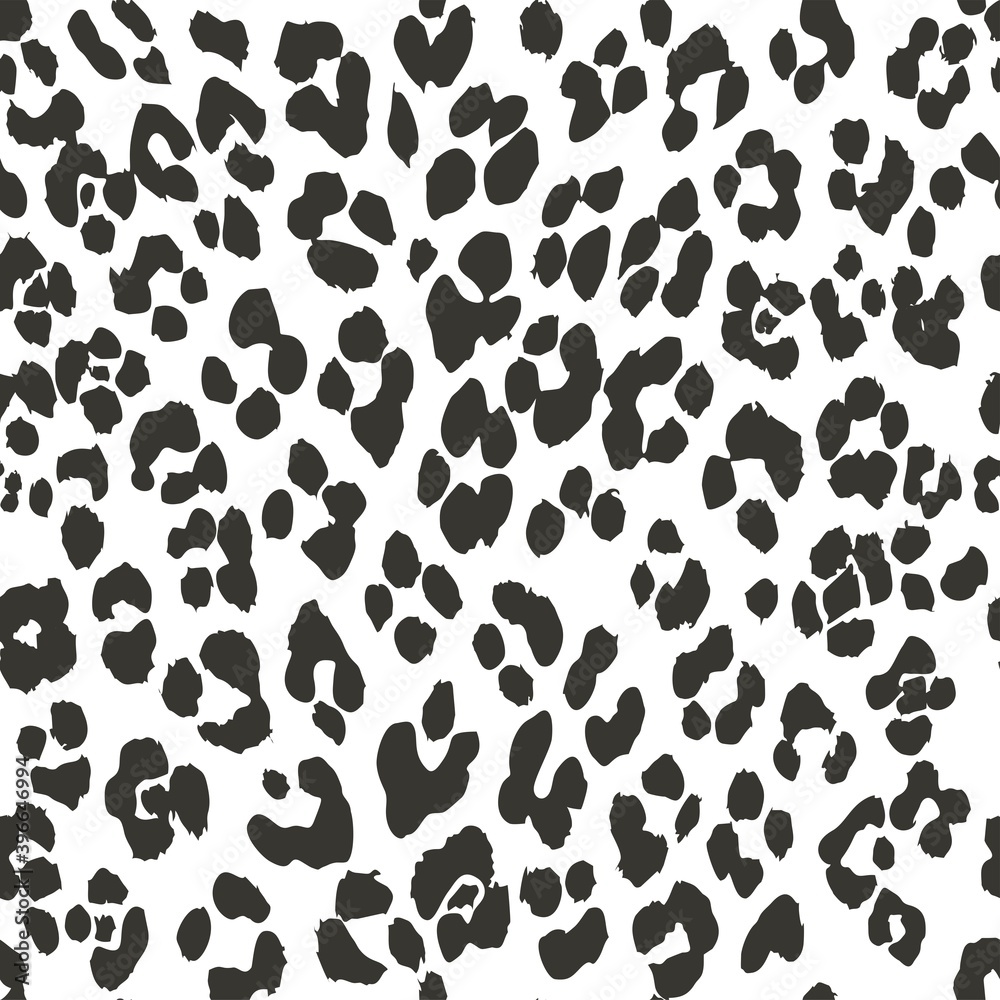 Abstract Leopard pattern. Trendy seamless vector print. Animal texture. Black and gray spots on white background. Leopard skin imitation for painted on clothes or fabric. Abstract Leopard pattern. Trendy seamless vector print. Animal texture. Black and gray spots on white background. Leopard skin imitation for painted on clothes or fabric.