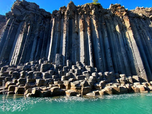 Studlagil basalt canyon, Jokulsa River. Iceland, Europe. photo