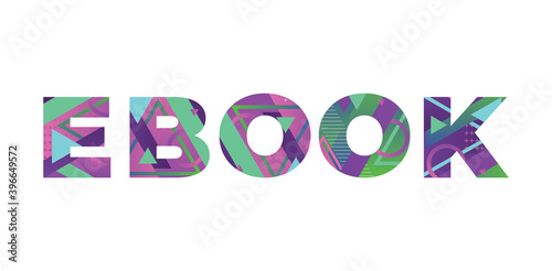 Ebook Concept Retro Colorful Word Art Illustration