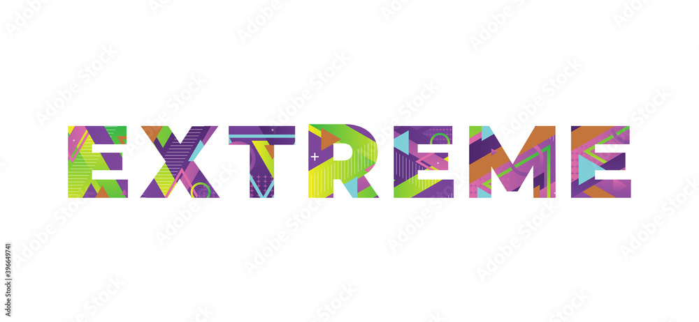 Extreme Concept Retro Colorful Word Art Illustration