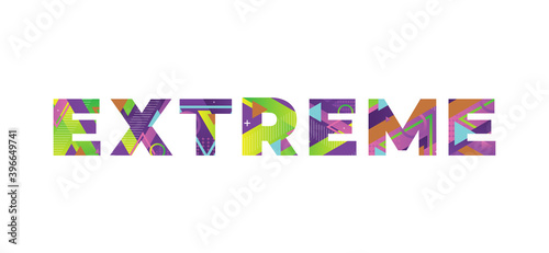Extreme Concept Retro Colorful Word Art Illustration