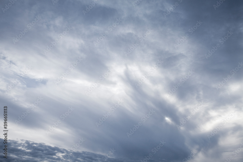 Obraz premium Dark sky with stormy clouds, natural background photo