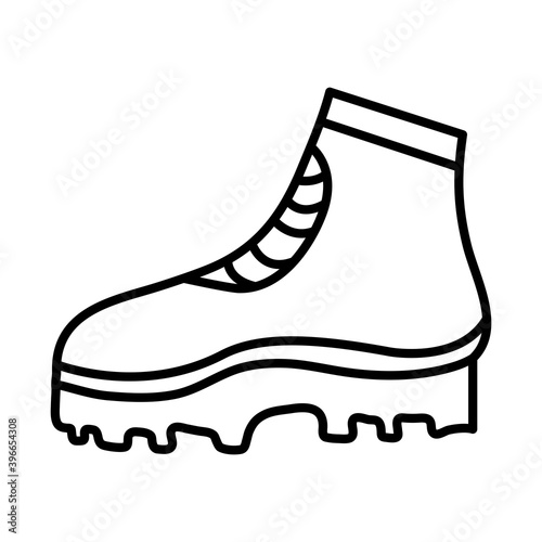camping boot line style icon vector illustration design