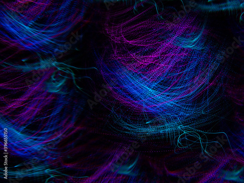 light painting photography, waves of vibrant color against a black background. Long exposure photo of vibrant fairy lights in abstract. abstract color wallpaper 