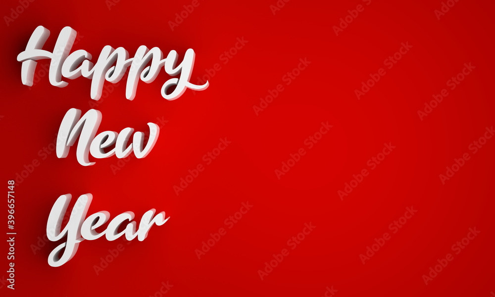 3d text HAPPY NEW YEAR on red blank background 3d text HAPPY NEW YEAR on red blank background