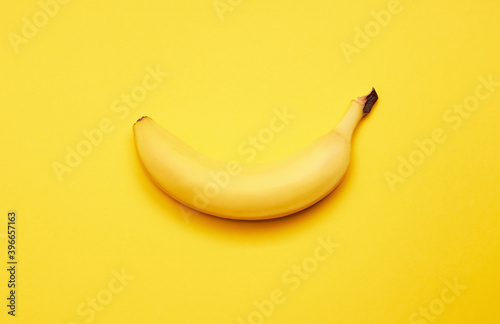Ripe Banana on yellow