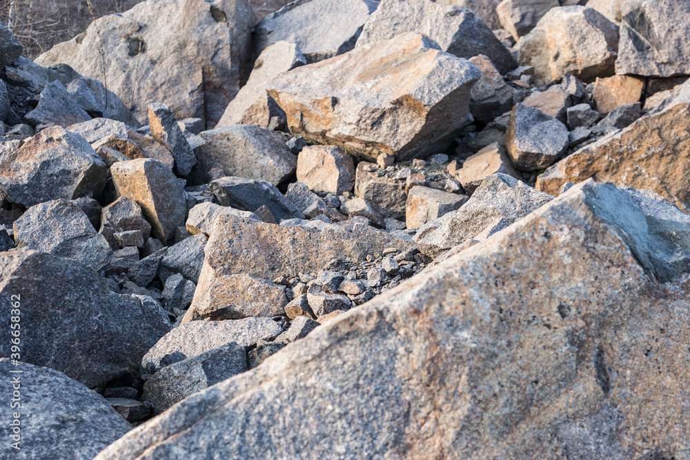 Many large stones close-up. For the background