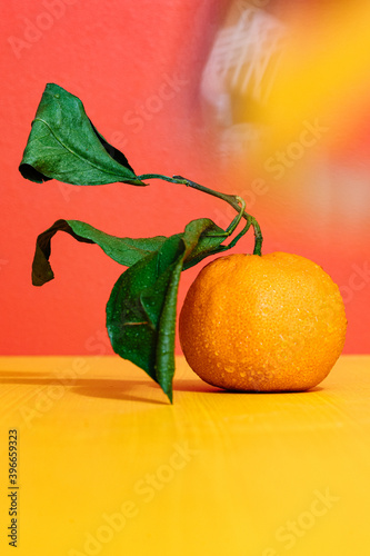 Close up of orange on table
