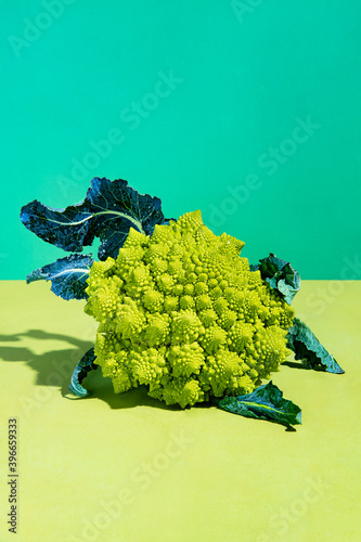 View of Romanesco broccoli on table