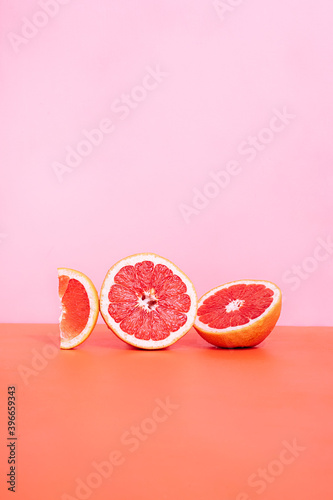 View of grapefruits on table photo