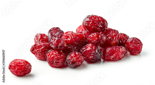 dried cranberries on white background