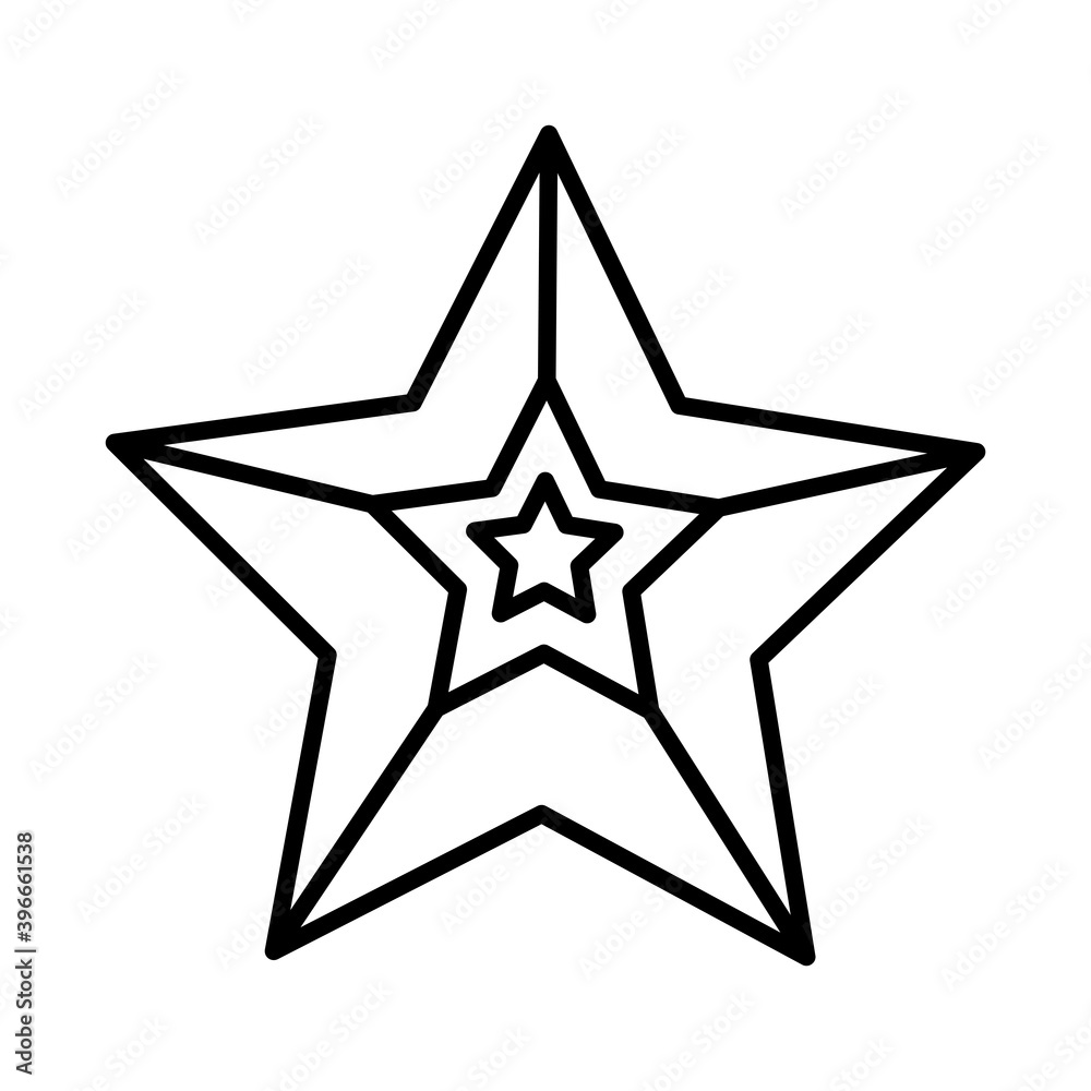 Fototapeta premium merry christmas star line style icon vector illustration design