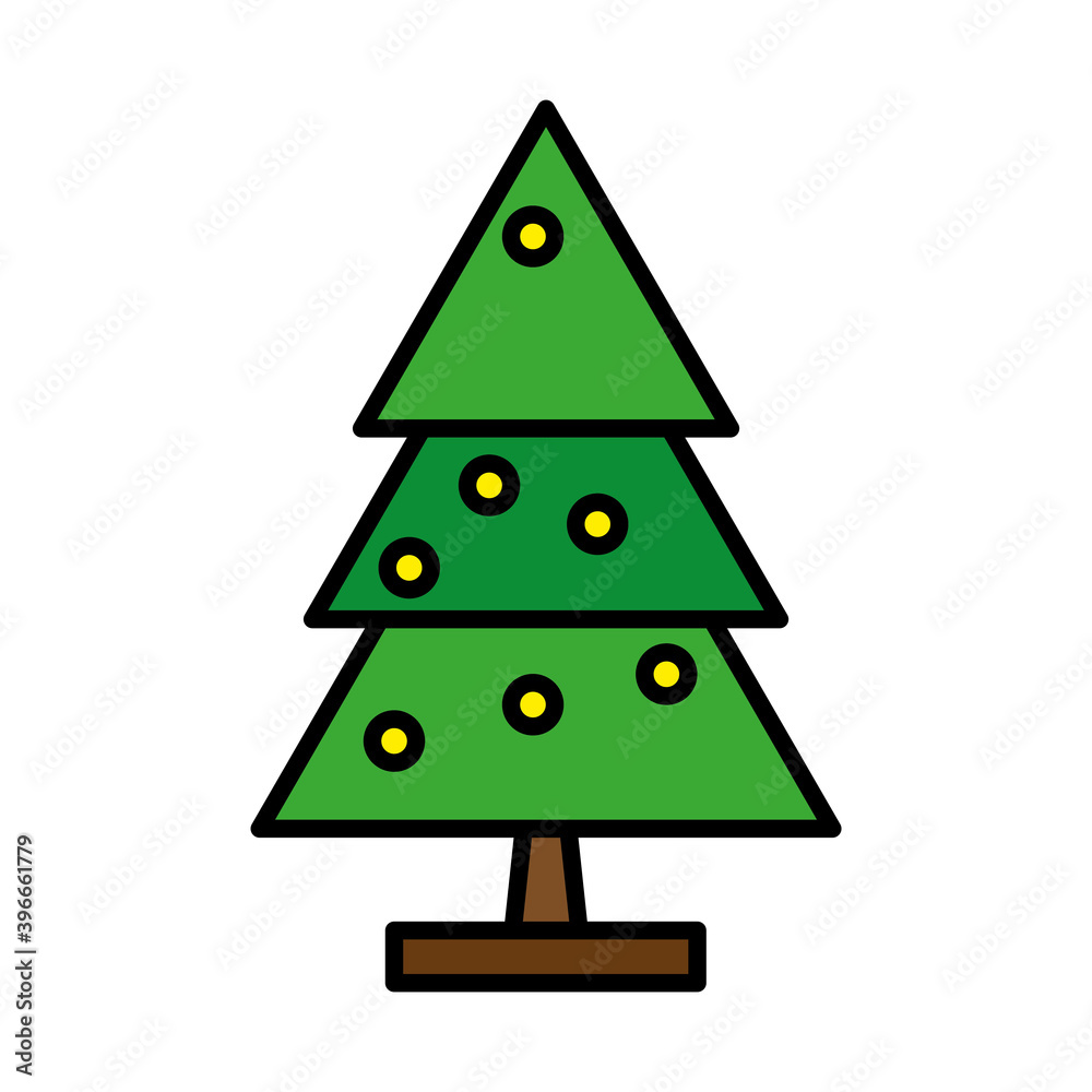 happy merry christmas pine tree line and fill style icon vector illustration design happy merry christmas pine tree line and fill style icon vector illustration design