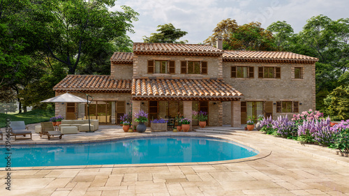 Mediterranean style villa with pool and garden
