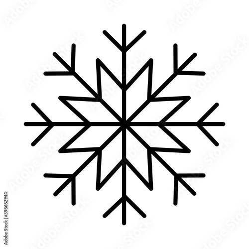 happy merry christmas snowflake line style icon vector illustration design