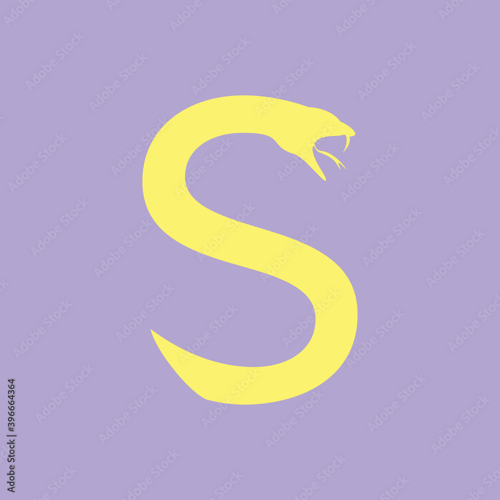 illustration of a letter s and snake illustration of a letter s and snake
