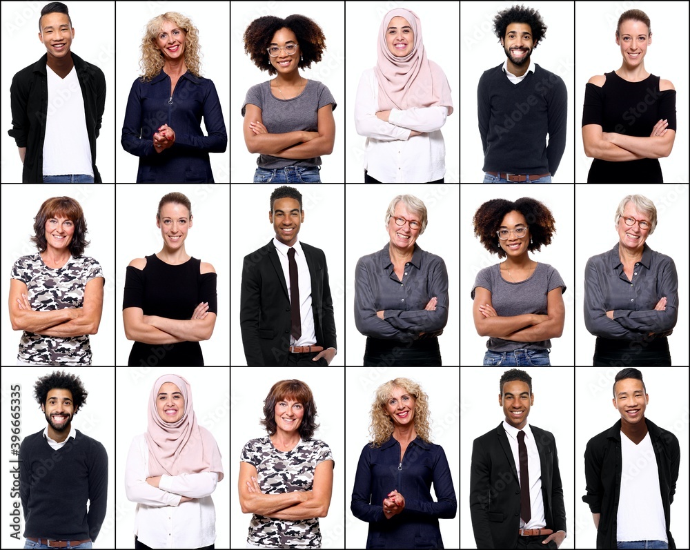 Group of happy commercial people smiling Group of happy commercial people smiling