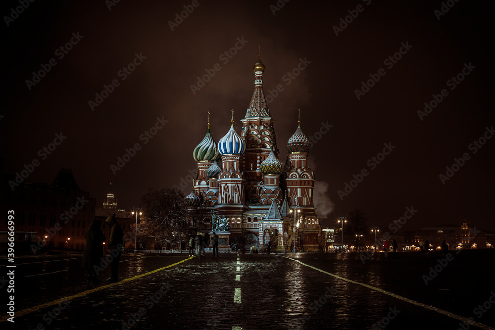 Night view of St. Basil. High quality photo