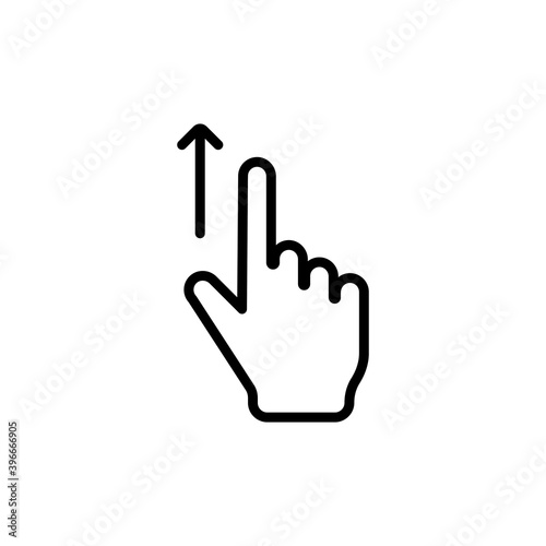 Hand cursor swipe up icon. Vector EPS 10. Isolated on white background