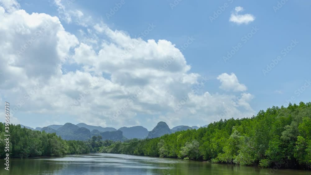 Beautiful nature landscape with Reflection of clouds in river Time Lapse landscape nature footage Beautiful nature landscape with Reflection of clouds in river Time Lapse landscape nature footage