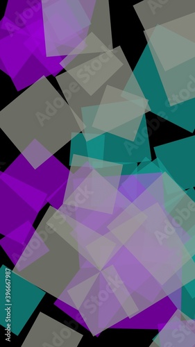 Multicolored translucent hexagons on dark background. Vertical image orientation. 3D illustration