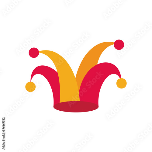 festival party jester hat flat style icon