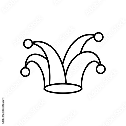 festival party jester hat line style icon