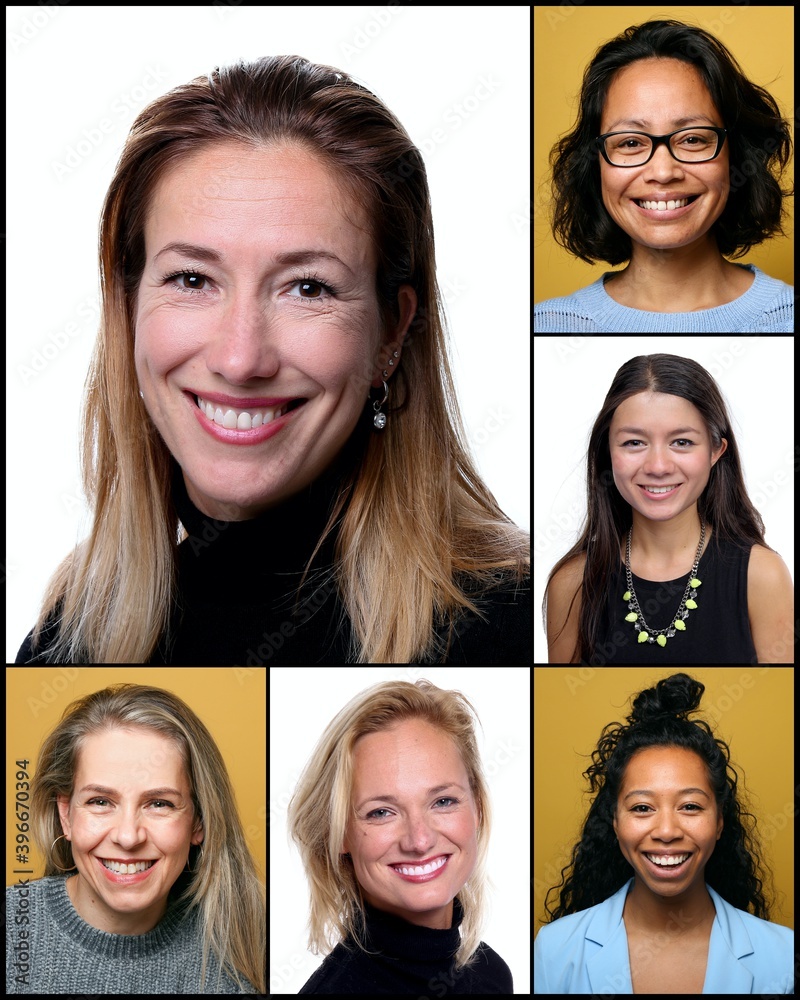 Group of happy commercial people smiling