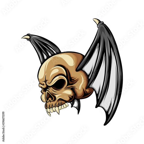 The Dracula head skull with the two bat's wing with the little horn