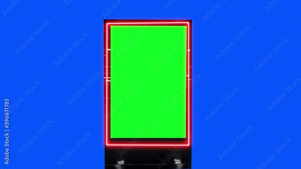 Chroma key, blank board for advertisement. Alpha channel, Mock up empty panel rendering. Chroma key, blank board for advertisement. Alpha channel, Mock up empty panel rendering.