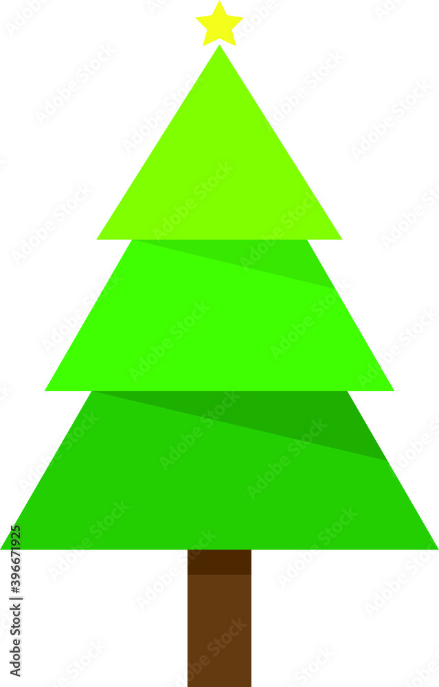 Simple cartoon hand drawn vector Christmas tree with ornaments Simple cartoon hand drawn vector Christmas tree with ornaments