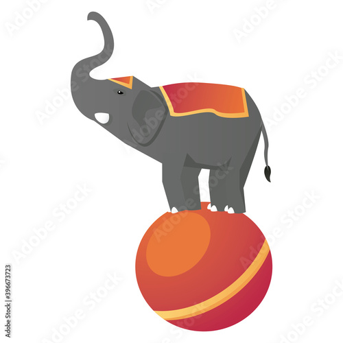 circus elephant in balloon show