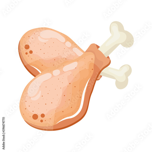 delicious fresh chicken thighs butchery product vector illustration design