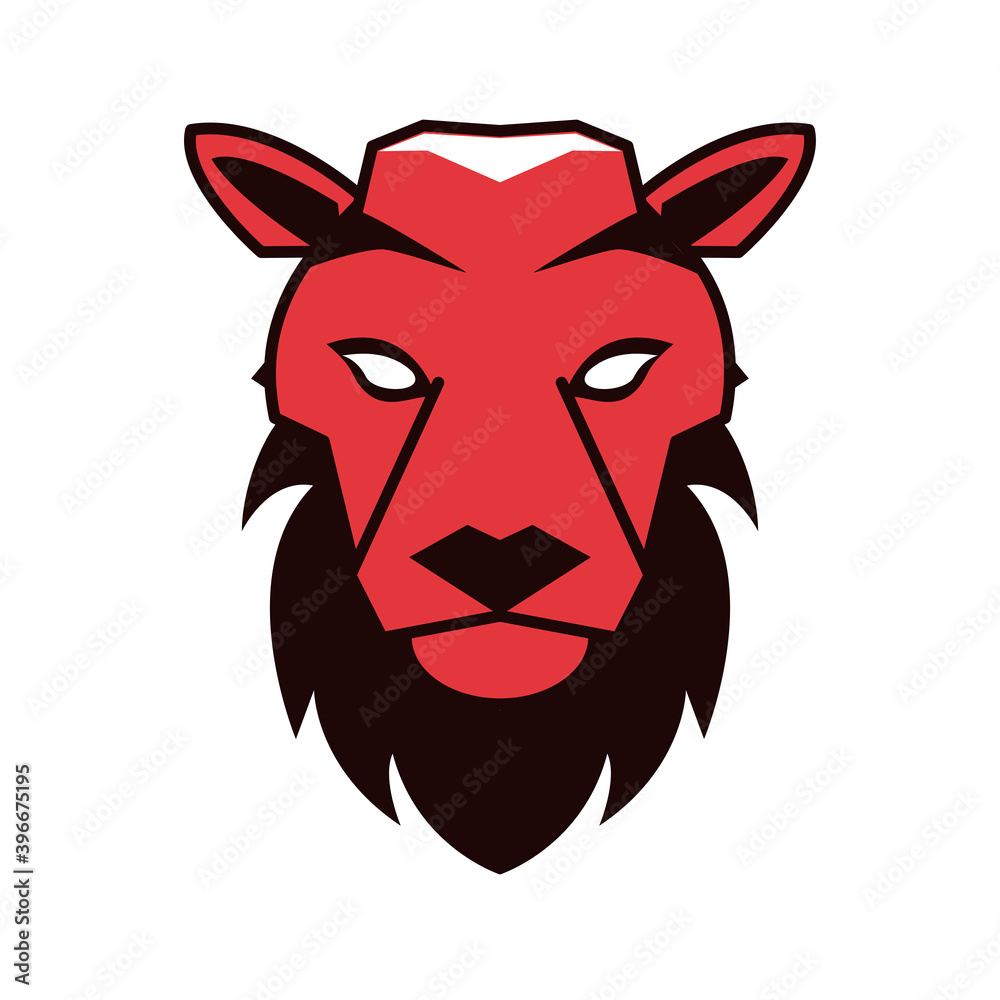 lion front head animal emblem icon