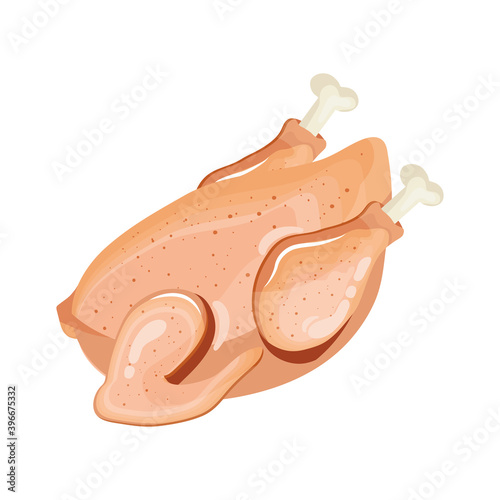 delicious fresh turkey butchery product vector illustration design