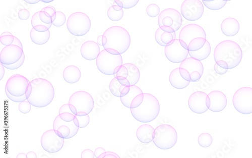 Pink colored background with purple bubbles. Wallpaper, texture purple balloons. 3D illustration