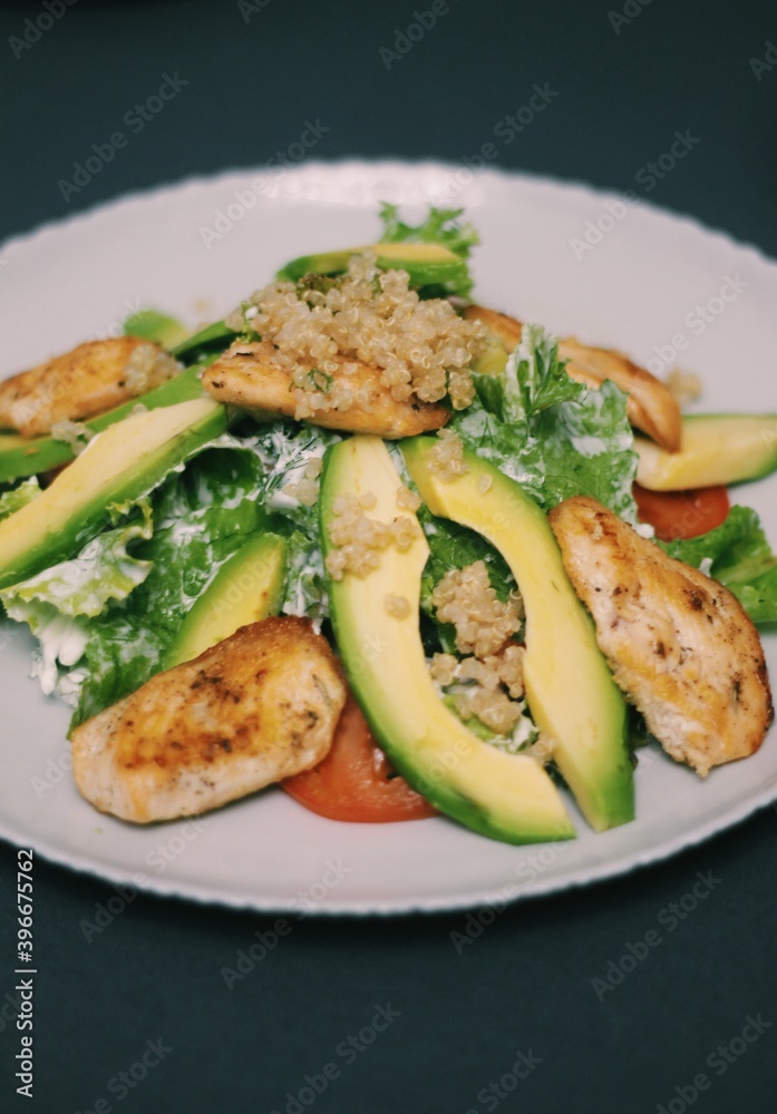 salad with avocado and meat salad with avocado and meat