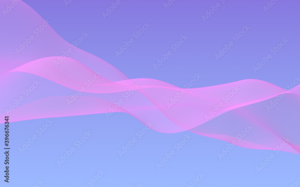 Pink wave on blue sky abstract background. Fluttering pink scarf. Waving on wind pink fabric. 3D illustration Pink wave on blue sky abstract background. Fluttering pink scarf. Waving on wind pink fabric. 3D illustration