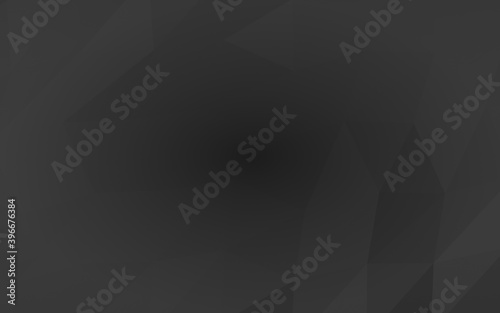 Black abstract background. Lowpoly backdrop. Gloomy crumpled paper. 3D illustration