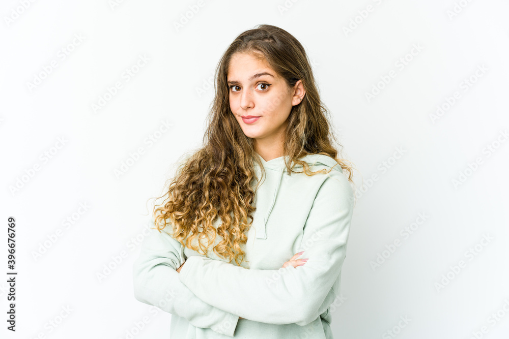 Young caucasian woman unhappy looking in camera with sarcastic expression. Young caucasian woman unhappy looking in camera with sarcastic expression.