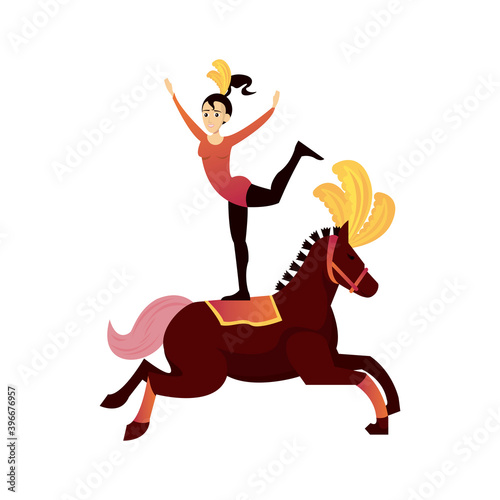 circus woman artist in horse character