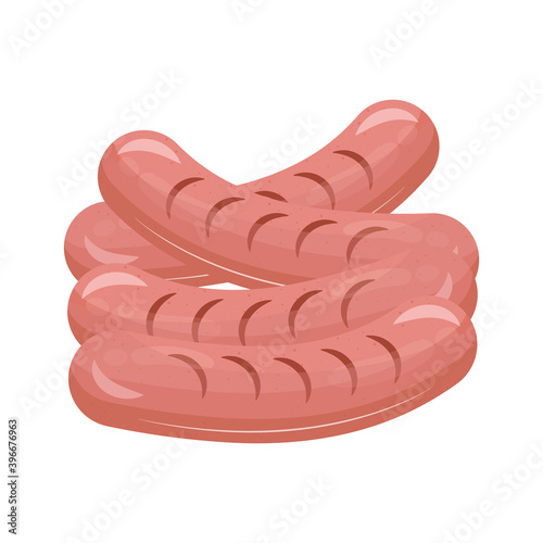 delicious sausages fresh butchery product vector illustration design photo