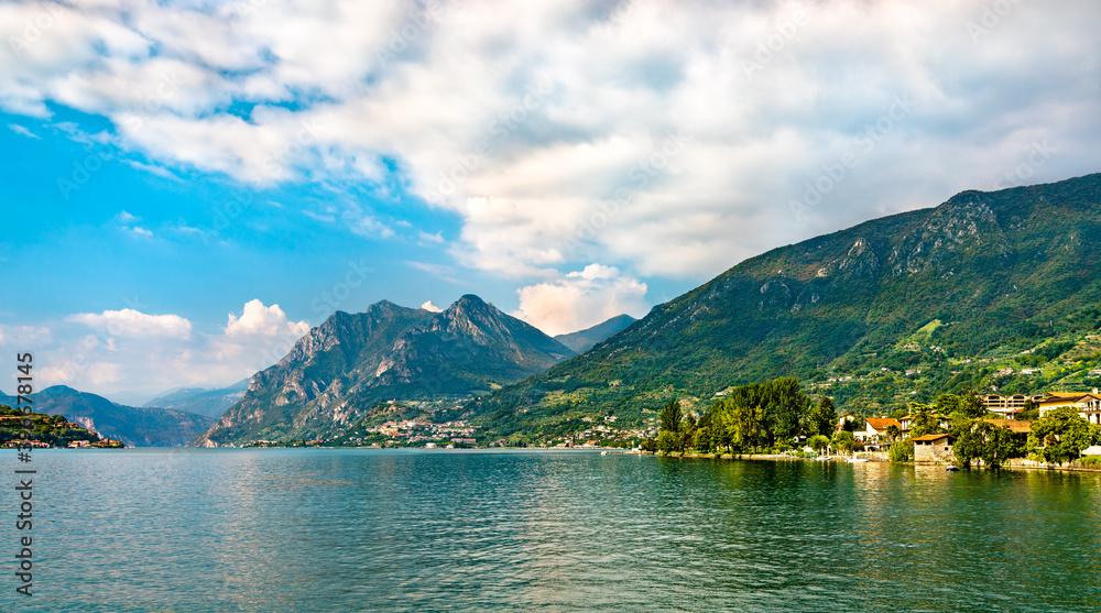 View of Lake Iseo in Lombardy, Italy