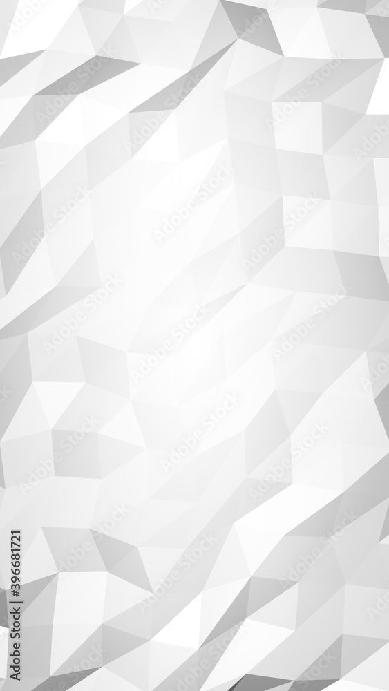 Obraz premium White abstract background. Lowpoly backdrop. Crumpled paper. 3D illustration