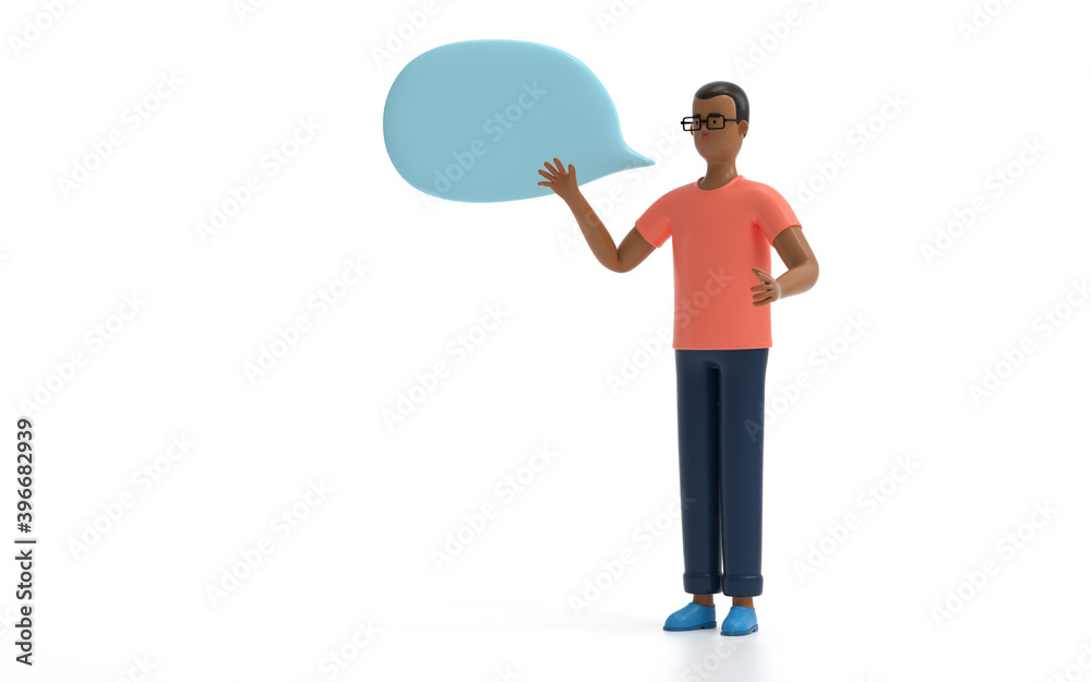 A man with bubble talk.communication or social media concept. 3d rendering,conceptual image A man with bubble talk.communication or social media concept. 3d rendering,conceptual image