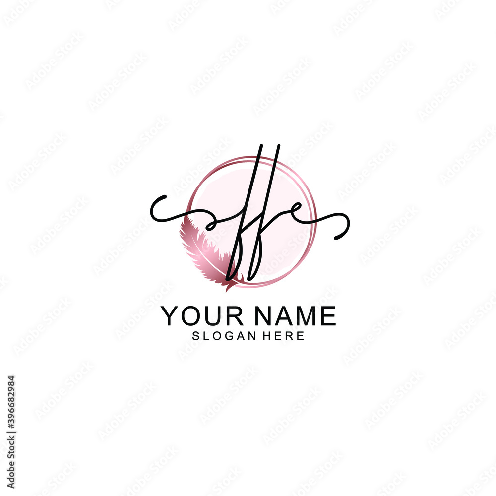 Initial FF Handwriting, Wedding Monogram Logo Design, Modern Minimalistic and Floral templates for Invitation cards Initial FF Handwriting, Wedding Monogram Logo Design, Modern Minimalistic and Floral templates for Invitation cards